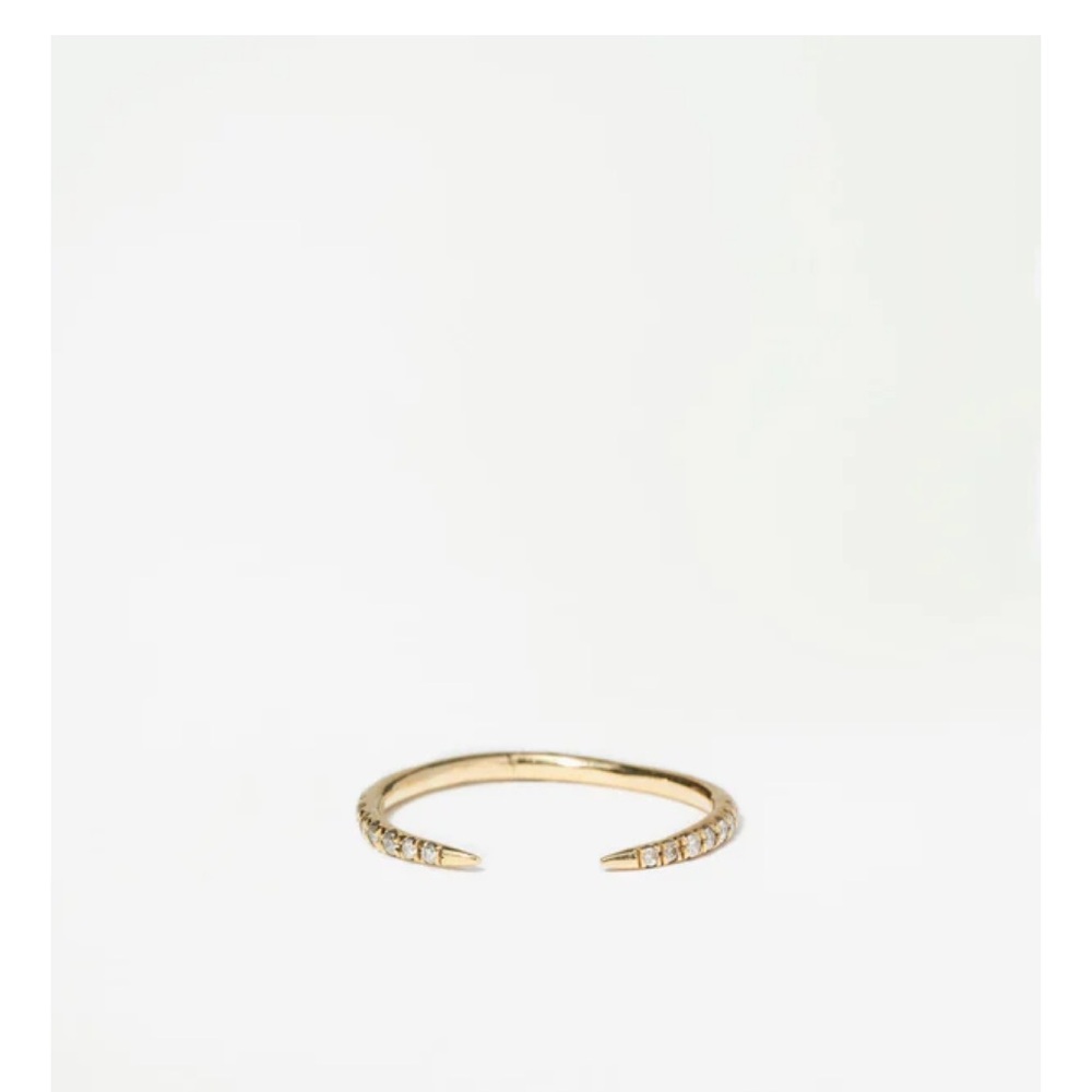 Wwake open slice ring with diamonds. Size 7